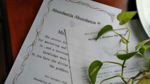 アバンダンティアアバンダンスレイ~豊かさの女神から受け取るもの